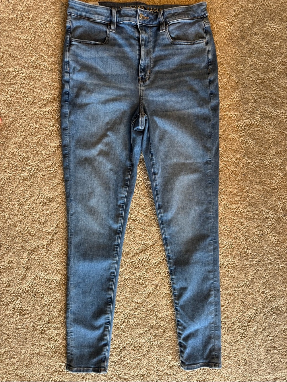 American Eagle Outfitters Mid-Rise Skinny Jeans in Blue Wash